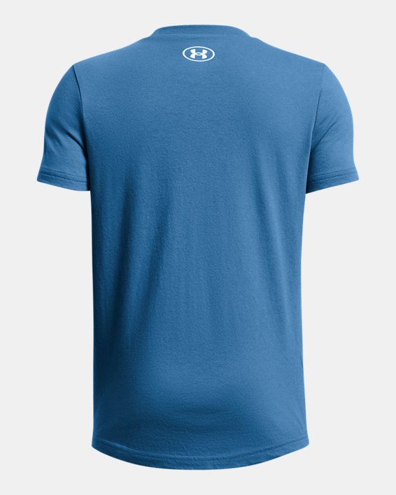 Boys' UA Sportstyle Logo Short Sleeve in Blue image number 1